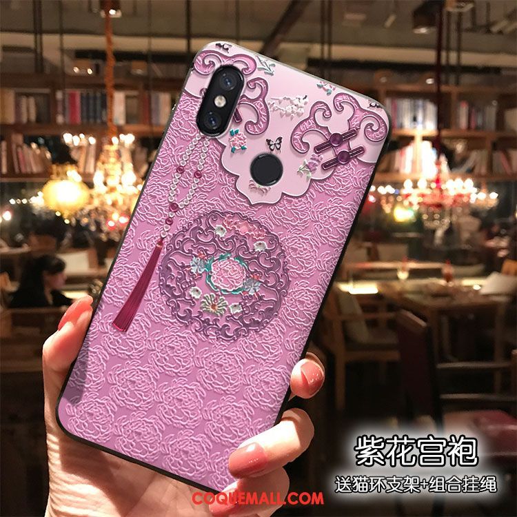 Étui Xiaomi Mi A2 Fluide Doux Tendance Rouge, Coque Xiaomi Mi A2 Vintage Petit Beige