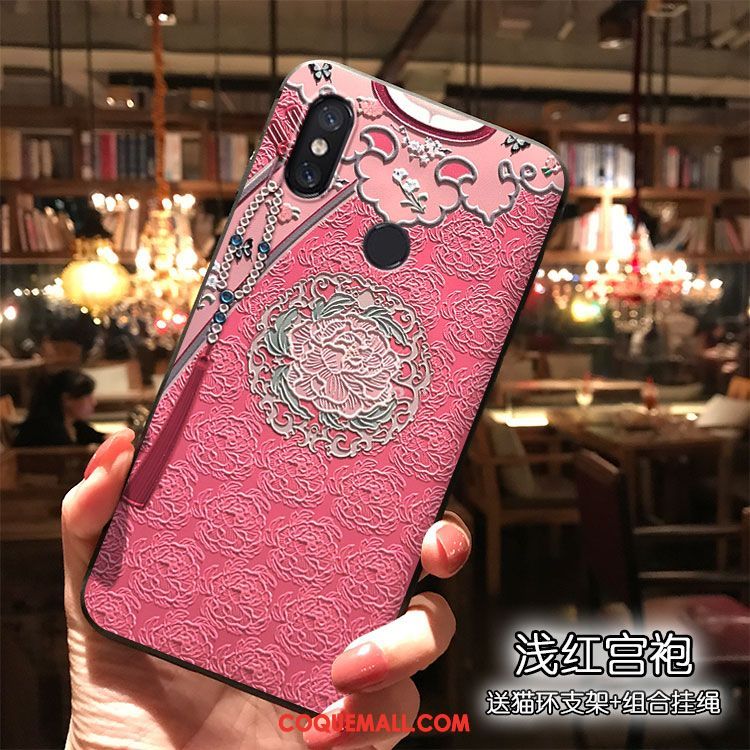 Étui Xiaomi Mi A2 Fluide Doux Tendance Rouge, Coque Xiaomi Mi A2 Vintage Petit Beige