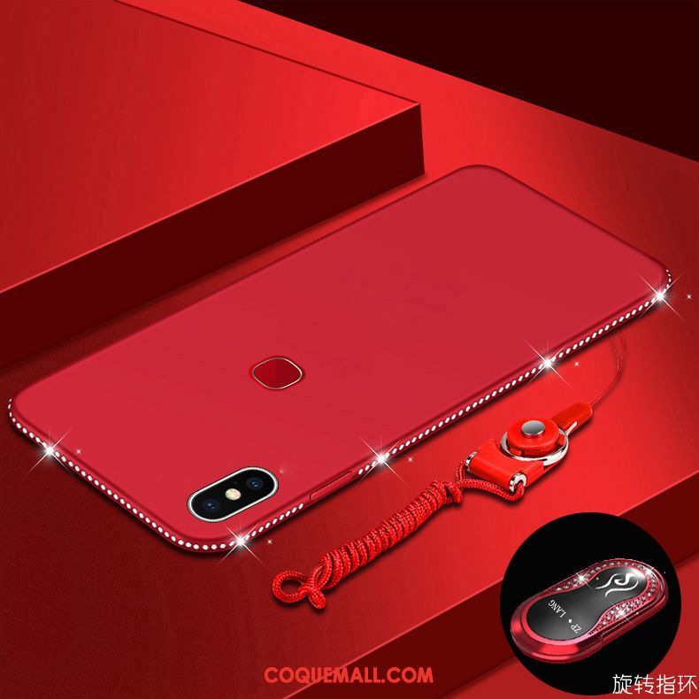 Étui Xiaomi Mi A2 Incassable Fluide Doux Incruster Strass, Coque Xiaomi Mi A2 Mesh Violet Beige