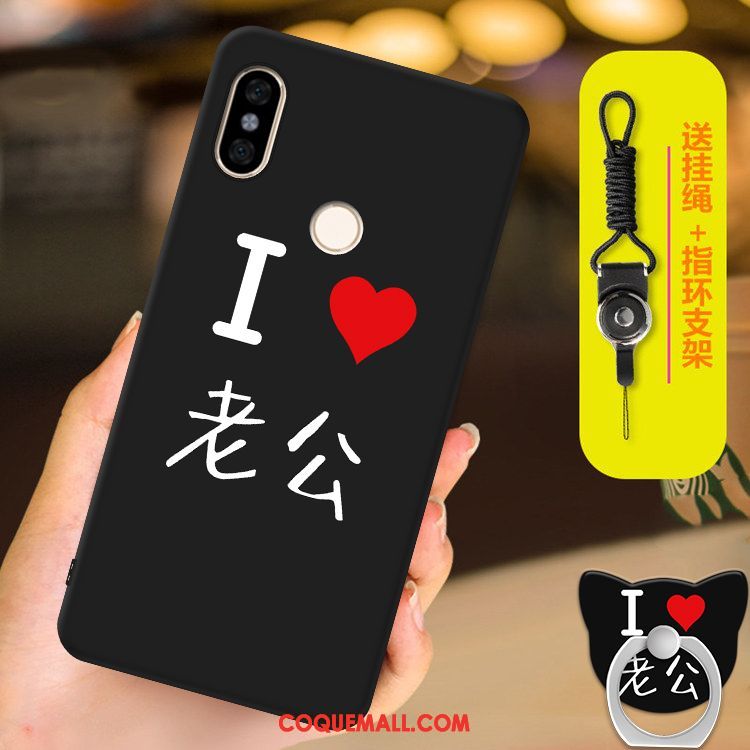 Étui Xiaomi Mi A2 Incassable Noir Protection, Coque Xiaomi Mi A2 Personnalité Téléphone Portable Beige