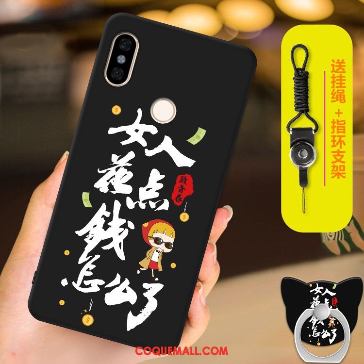 Étui Xiaomi Mi A2 Incassable Noir Protection, Coque Xiaomi Mi A2 Personnalité Téléphone Portable Beige