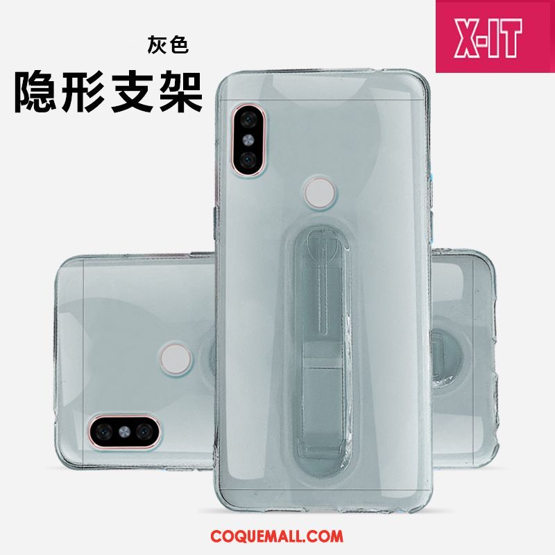 Étui Xiaomi Mi A2 Incassable Petit Fluide Doux, Coque Xiaomi Mi A2 Bleu Téléphone Portable Beige