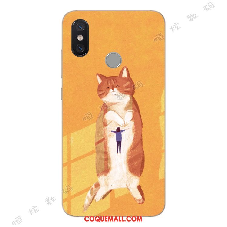 Étui Xiaomi Mi A2 Noir Fluide Doux Créatif, Coque Xiaomi Mi A2 Incassable Téléphone Portable Beige