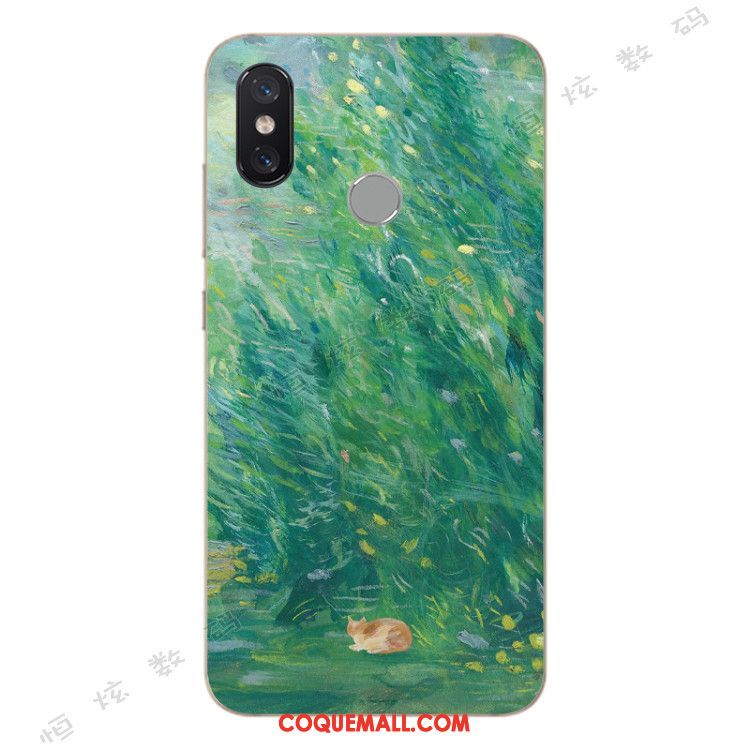 Étui Xiaomi Mi A2 Noir Fluide Doux Créatif, Coque Xiaomi Mi A2 Incassable Téléphone Portable Beige