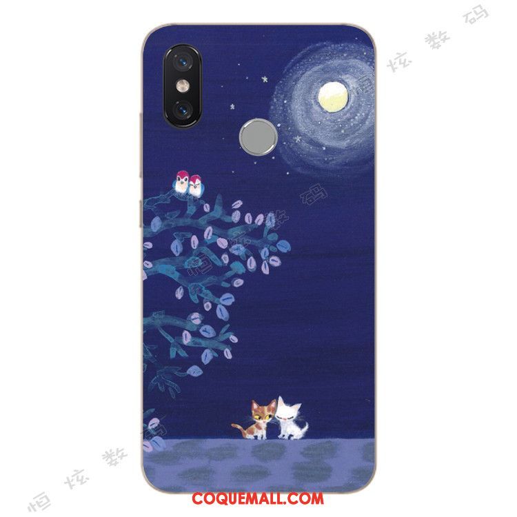 Étui Xiaomi Mi A2 Noir Fluide Doux Créatif, Coque Xiaomi Mi A2 Incassable Téléphone Portable Beige