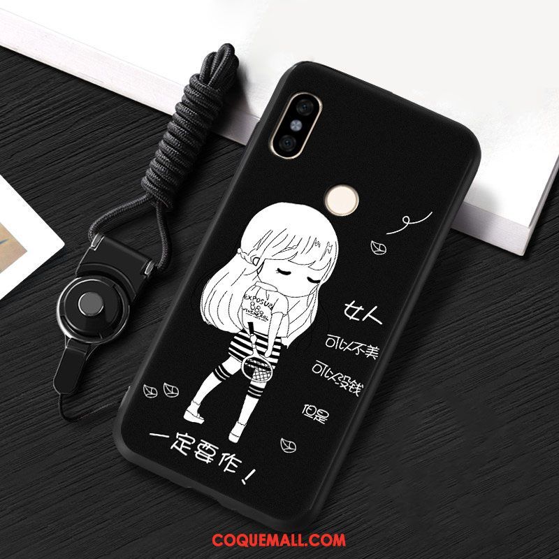 Étui Xiaomi Mi A2 Ornements Suspendus Incassable Fluide Doux, Coque Xiaomi Mi A2 Téléphone Portable Blanc Beige