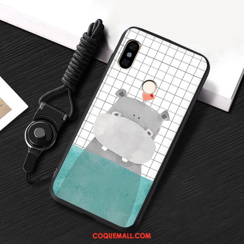 Étui Xiaomi Mi A2 Ornements Suspendus Incassable Fluide Doux, Coque Xiaomi Mi A2 Téléphone Portable Blanc Beige