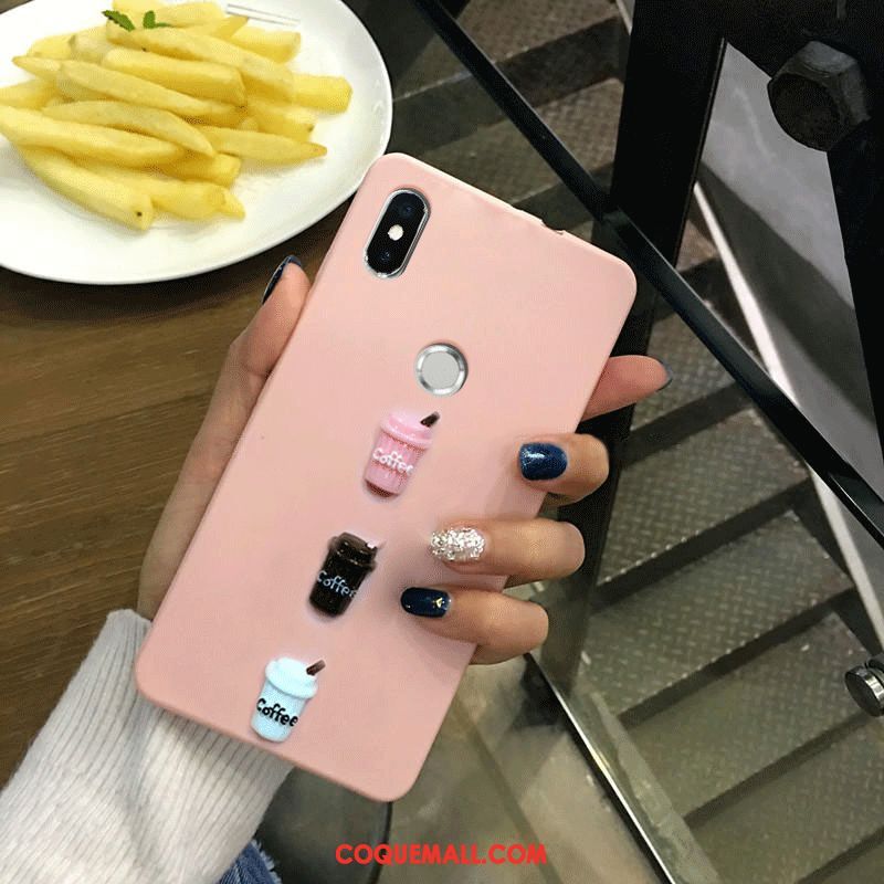 Étui Xiaomi Mi A2 Personnalité Modèle Fleurie Noir, Coque Xiaomi Mi A2 Marque De Tendance Tendance Beige