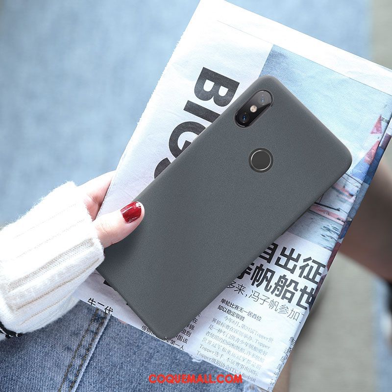 Étui Xiaomi Mi A2 Personnalité Net Rouge Incassable, Coque Xiaomi Mi A2 Délavé En Daim Clair Beige