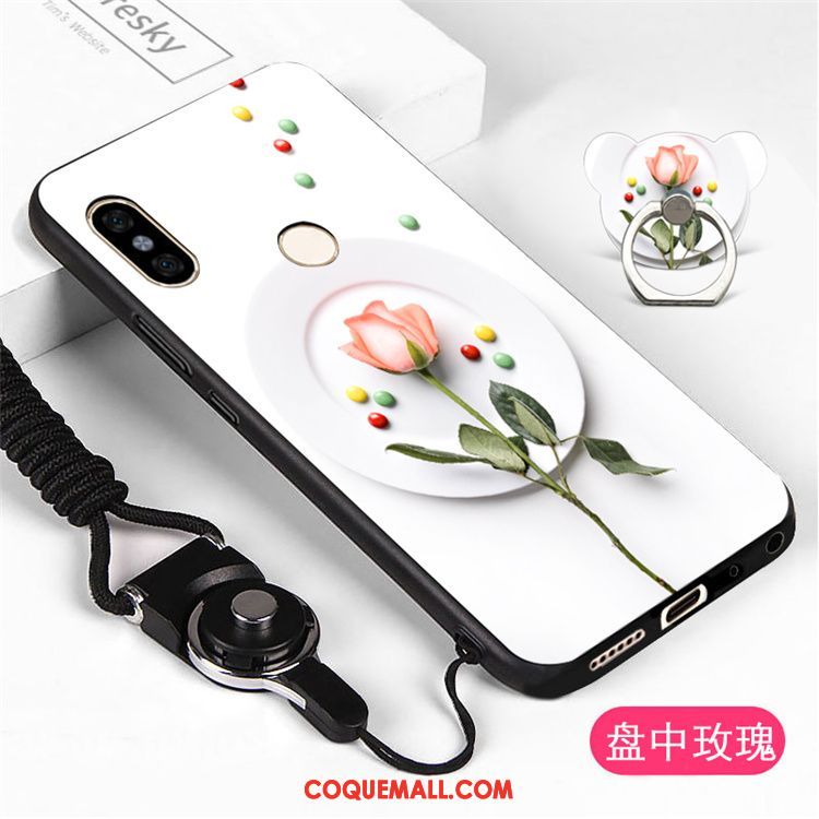 Étui Xiaomi Mi A2 Petit Ornements Suspendus Tendance, Coque Xiaomi Mi A2 Téléphone Portable Fluide Doux Beige