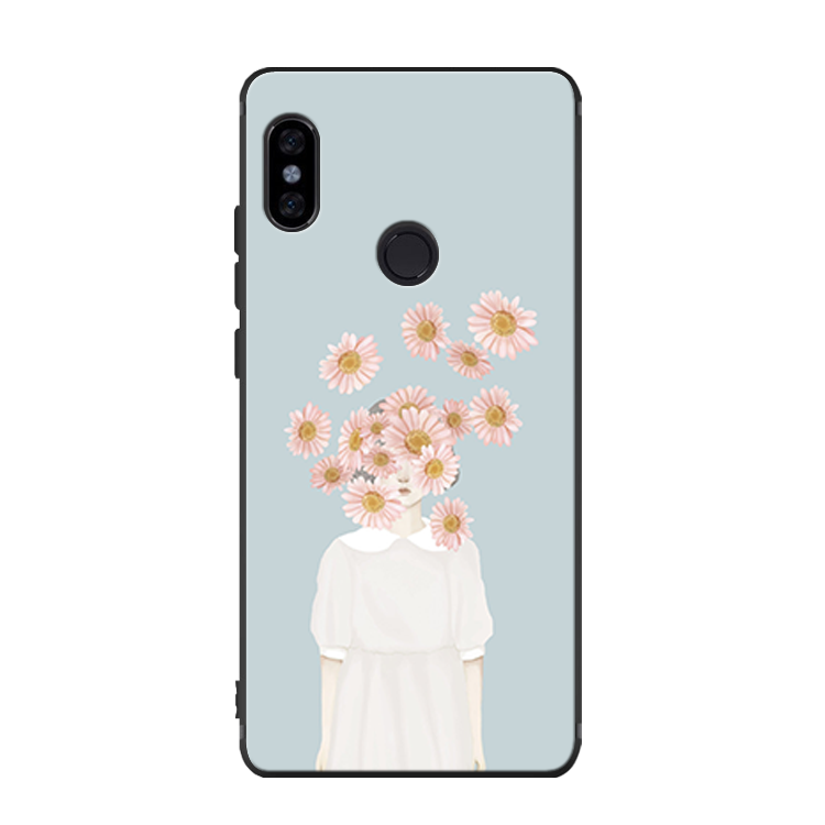 Étui Xiaomi Mi A2 Petit Silicone Bleu, Coque Xiaomi Mi A2 Créatif Noir Beige