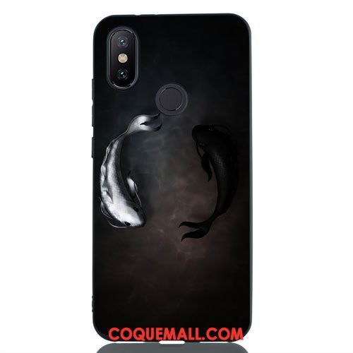 Étui Xiaomi Mi A2 Petit Téléphone Portable Silicone, Coque Xiaomi Mi A2 Fluide Doux Noir Beige