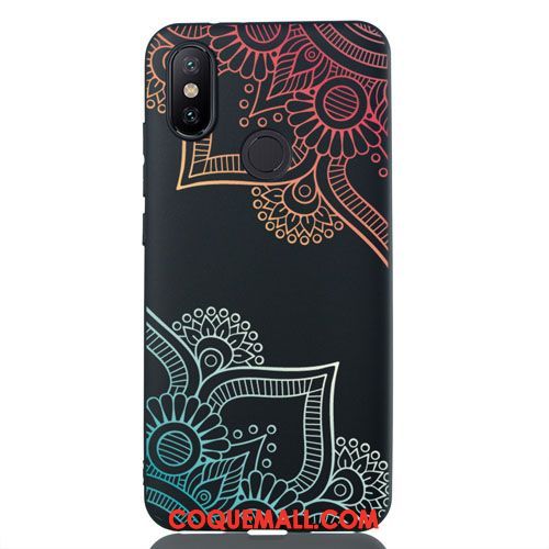 Étui Xiaomi Mi A2 Petit Téléphone Portable Silicone, Coque Xiaomi Mi A2 Fluide Doux Noir Beige