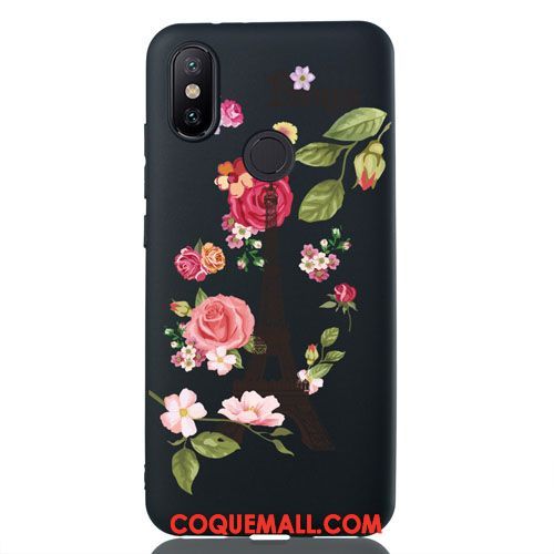 Étui Xiaomi Mi A2 Petit Téléphone Portable Silicone, Coque Xiaomi Mi A2 Fluide Doux Noir Beige