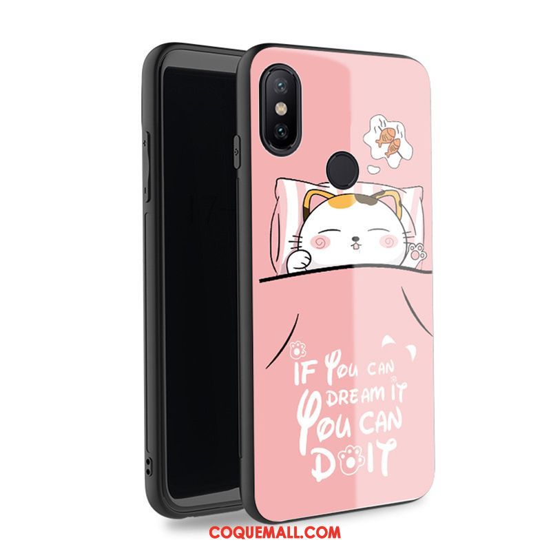 Étui Xiaomi Mi A2 Protection Net Rouge Petit, Coque Xiaomi Mi A2 Téléphone Portable Silicone Beige