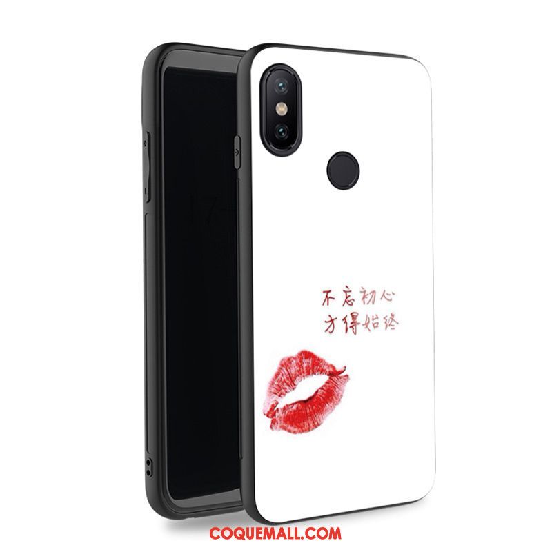 Étui Xiaomi Mi A2 Protection Net Rouge Petit, Coque Xiaomi Mi A2 Téléphone Portable Silicone Beige