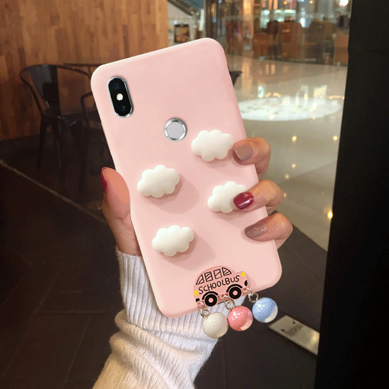 Étui Xiaomi Mi A2 Silicone Créatif Incassable, Coque Xiaomi Mi A2 Jeunesse Rose Beige