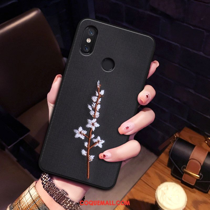 Étui Xiaomi Mi A2 Silicone Personnalité Petit, Coque Xiaomi Mi A2 Amoureux Fleur Beige