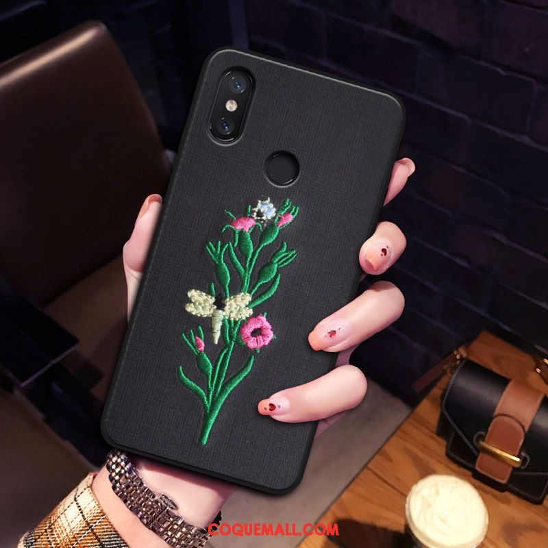 Étui Xiaomi Mi A2 Silicone Personnalité Petit, Coque Xiaomi Mi A2 Amoureux Fleur Beige