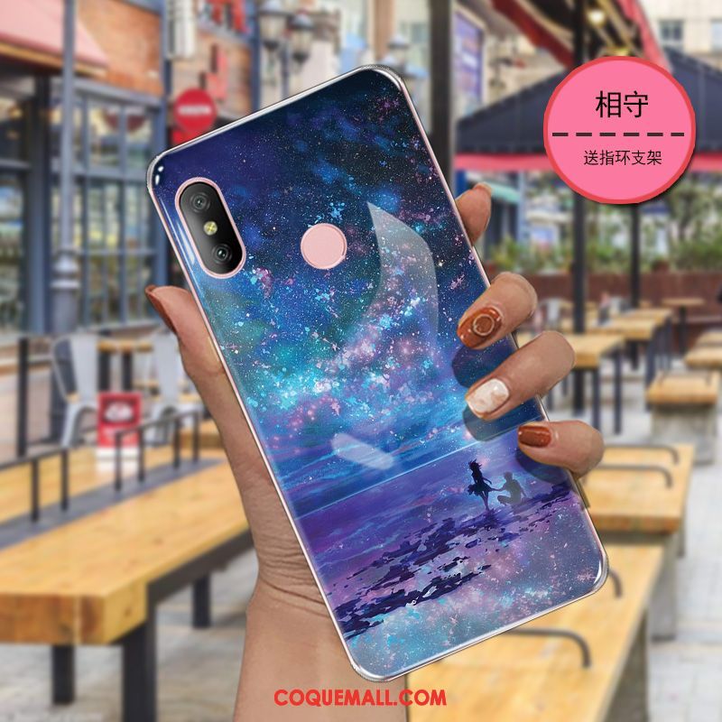 Étui Xiaomi Mi A2 Tendance Petit Téléphone Portable, Coque Xiaomi Mi A2 Tout Compris Rouge Beige