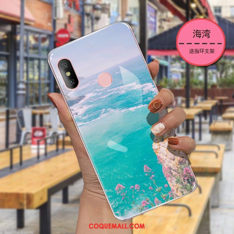 Étui Xiaomi Mi A2 Tendance Petit Téléphone Portable, Coque Xiaomi Mi A2 Tout Compris Rouge Beige