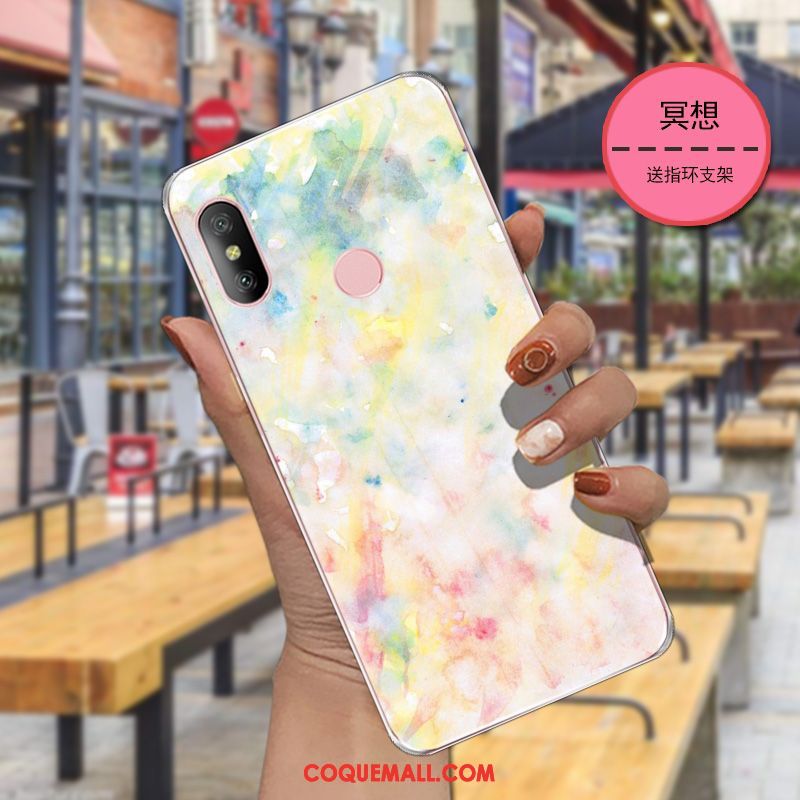 Étui Xiaomi Mi A2 Tendance Petit Téléphone Portable, Coque Xiaomi Mi A2 Tout Compris Rouge Beige