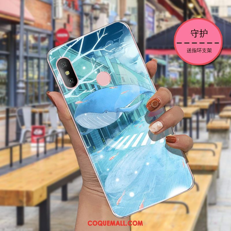 Étui Xiaomi Mi A2 Tendance Petit Téléphone Portable, Coque Xiaomi Mi A2 Tout Compris Rouge Beige