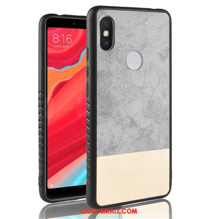 Étui Xiaomi Mi A2 Tout Compris Créatif Incassable, Coque Xiaomi Mi A2 Téléphone Portable Bleu Marin Beige