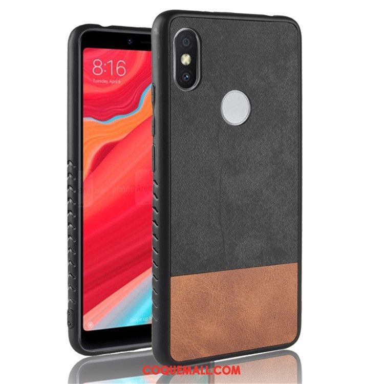 Étui Xiaomi Mi A2 Tout Compris Créatif Incassable, Coque Xiaomi Mi A2 Téléphone Portable Bleu Marin Beige