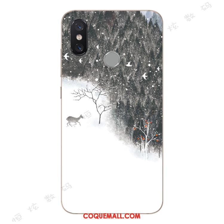 Étui Xiaomi Mi A2 Tout Compris Personnalité Fluide Doux, Coque Xiaomi Mi A2 Blanc Petit Beige