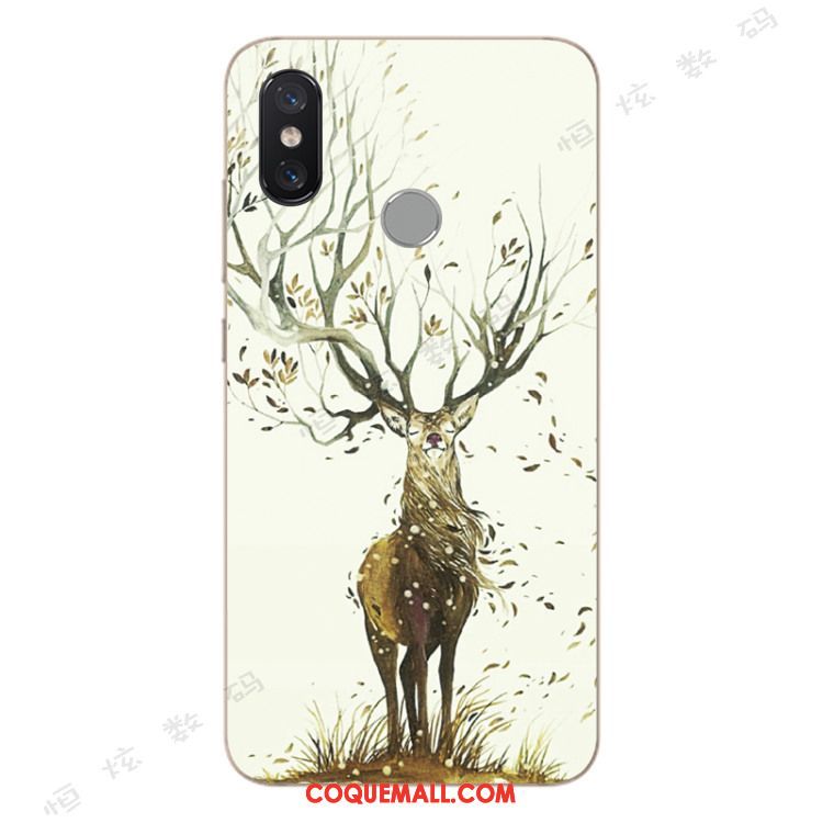 Étui Xiaomi Mi A2 Tout Compris Personnalité Fluide Doux, Coque Xiaomi Mi A2 Blanc Petit Beige