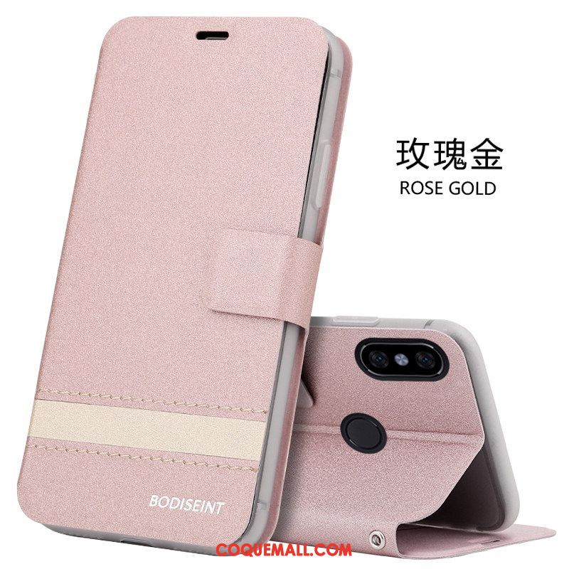 Étui Xiaomi Mi A2 Téléphone Portable Clamshell Étui En Cuir, Coque Xiaomi Mi A2 Incassable Jeunesse Beige