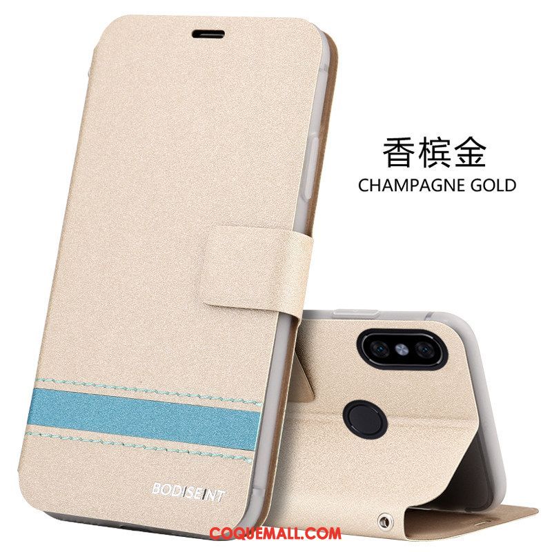 Étui Xiaomi Mi A2 Téléphone Portable Clamshell Étui En Cuir, Coque Xiaomi Mi A2 Incassable Jeunesse Beige