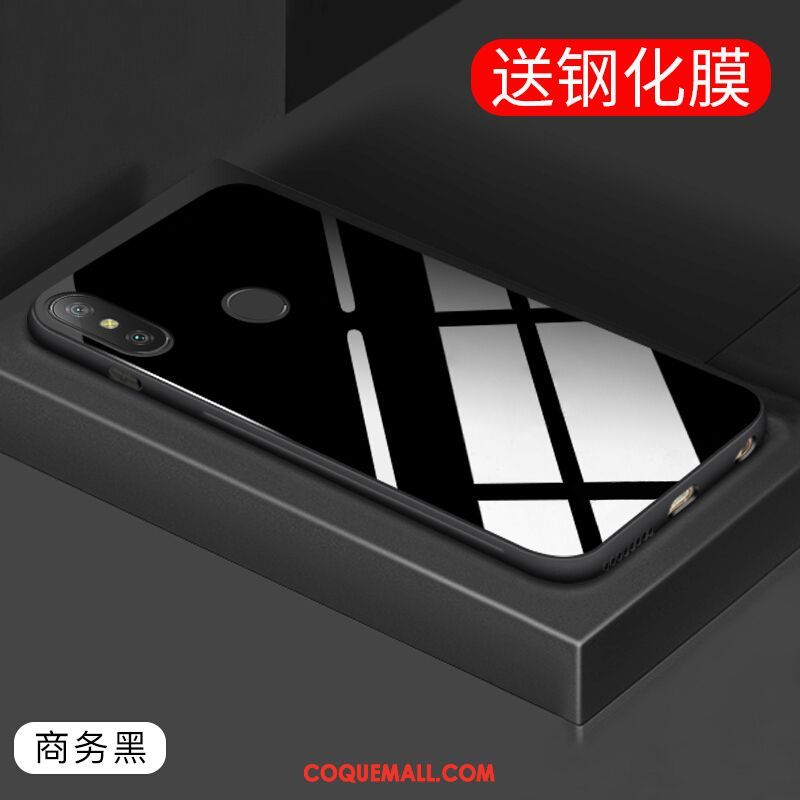 Étui Xiaomi Mi A2 Téléphone Portable Verre Trempé Protection, Coque Xiaomi Mi A2 Rouge Petit Beige