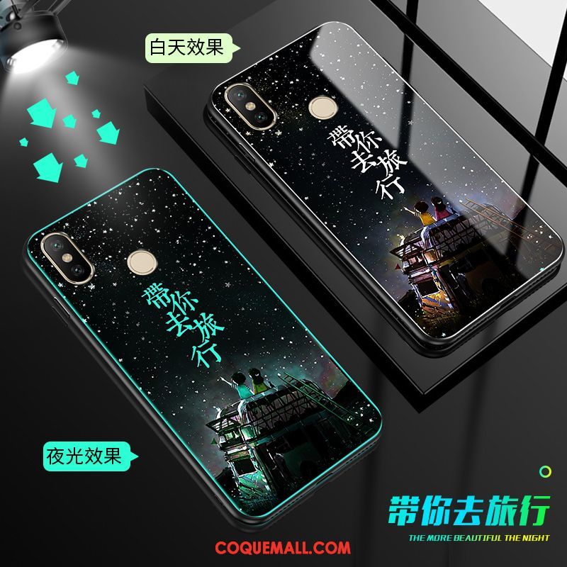 Étui Xiaomi Mi A2 Verre Trempé Peinture Personnalité, Coque Xiaomi Mi A2 Créatif Tendance Beige