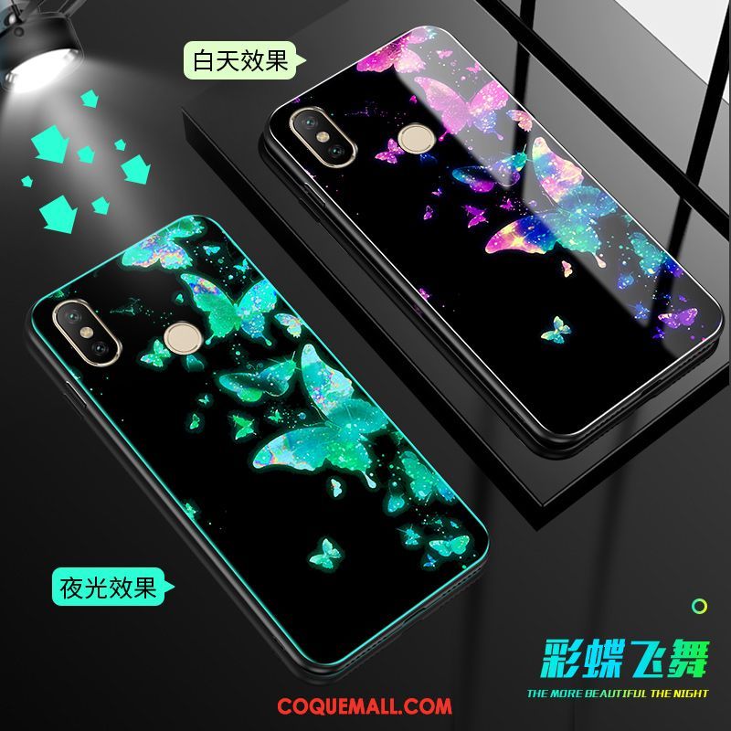 Étui Xiaomi Mi A2 Verre Trempé Peinture Personnalité, Coque Xiaomi Mi A2 Créatif Tendance Beige