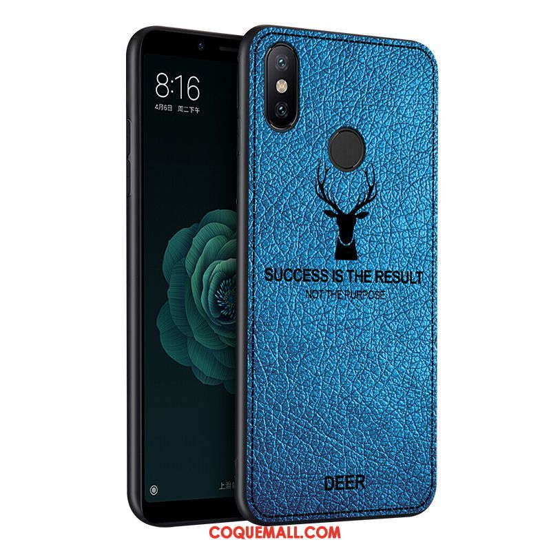 Étui Xiaomi Mi A2 Violet Protection Personnalité, Coque Xiaomi Mi A2 Cuir Petit Beige