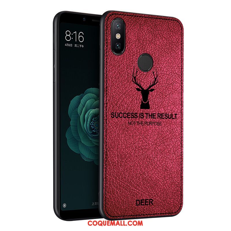 Étui Xiaomi Mi A2 Violet Protection Personnalité, Coque Xiaomi Mi A2 Cuir Petit Beige