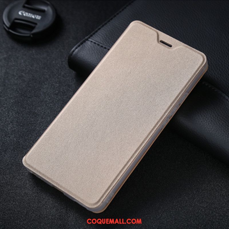 Étui Xiaomi Mi A2 Étui En Cuir Téléphone Portable Incassable, Coque Xiaomi Mi A2 Petit Clamshell Beige