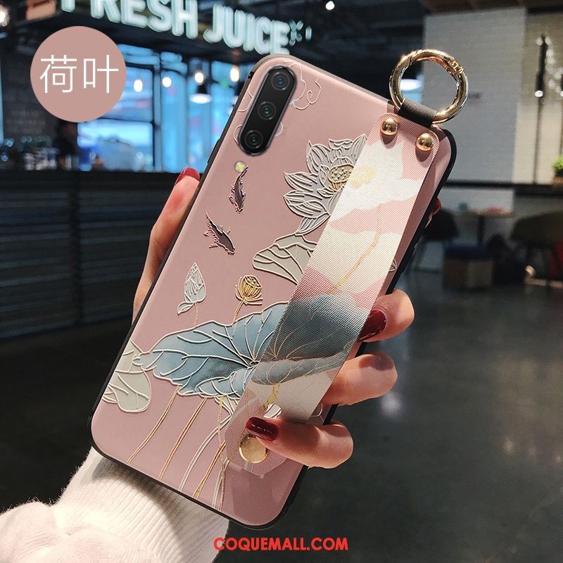 Étui Xiaomi Mi A3 Art Fleur Vent, Coque Xiaomi Mi A3 Protection Téléphone Portable Beige