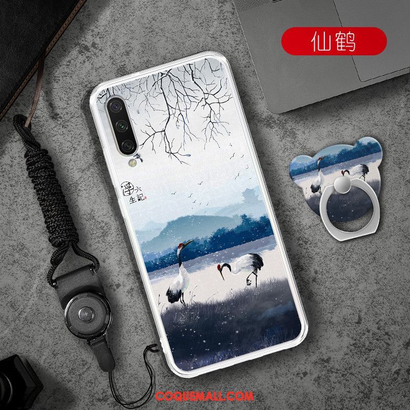 Étui Xiaomi Mi A3 Bleu Protection Petit, Coque Xiaomi Mi A3 Téléphone Portable Transparent Beige