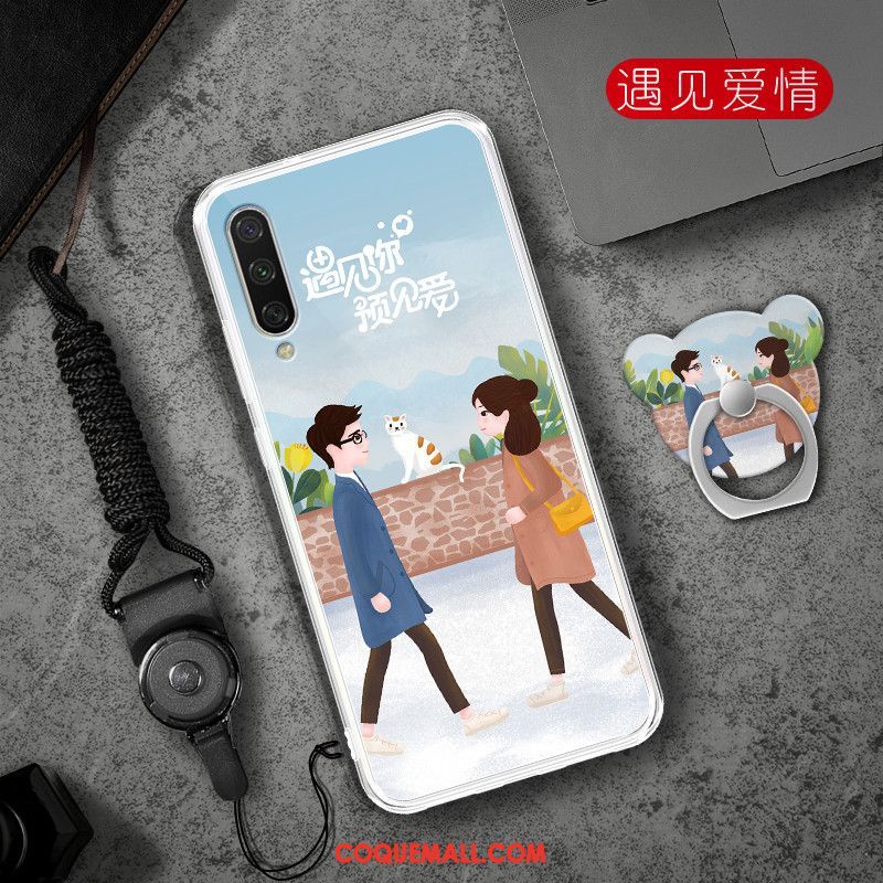 Étui Xiaomi Mi A3 Bleu Protection Petit, Coque Xiaomi Mi A3 Téléphone Portable Transparent Beige