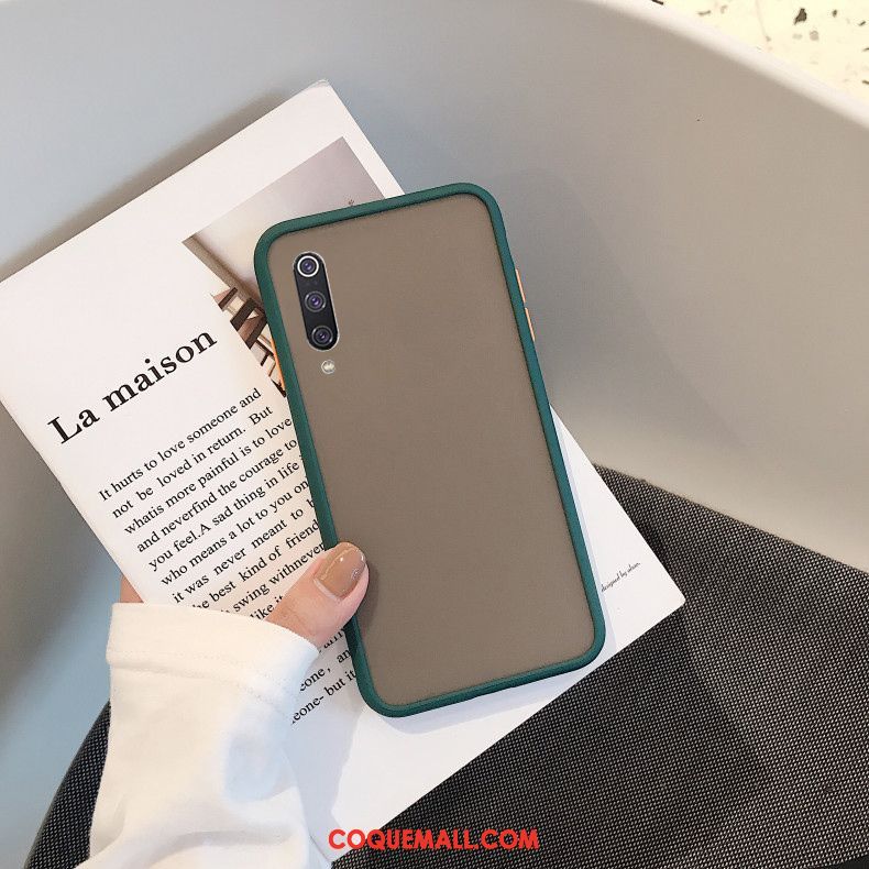 Étui Xiaomi Mi A3 Créatif Délavé En Daim Rouge, Coque Xiaomi Mi A3 Transparent Incassable Beige