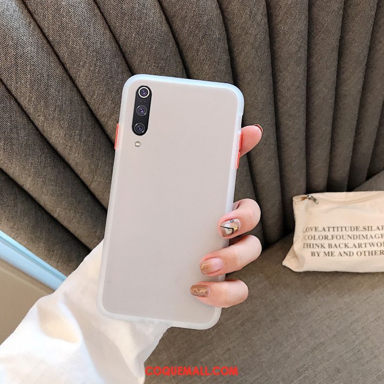 Étui Xiaomi Mi A3 Créatif Délavé En Daim Rouge, Coque Xiaomi Mi A3 Transparent Incassable Beige