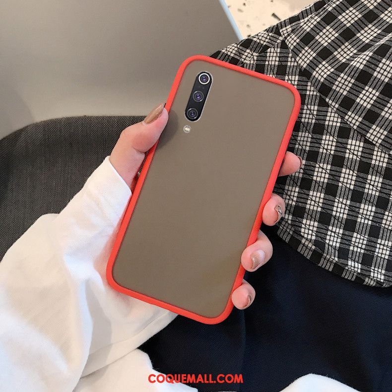 Étui Xiaomi Mi A3 Créatif Délavé En Daim Rouge, Coque Xiaomi Mi A3 Transparent Incassable Beige