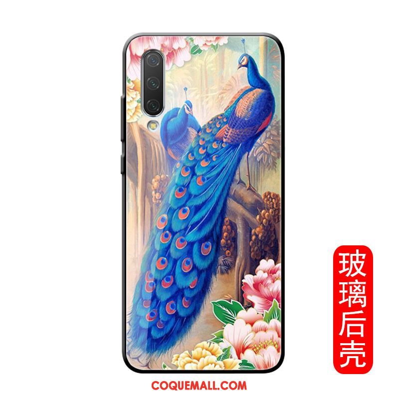 Étui Xiaomi Mi A3 Créatif Fluide Doux Petit, Coque Xiaomi Mi A3 Bleu Verre Beige