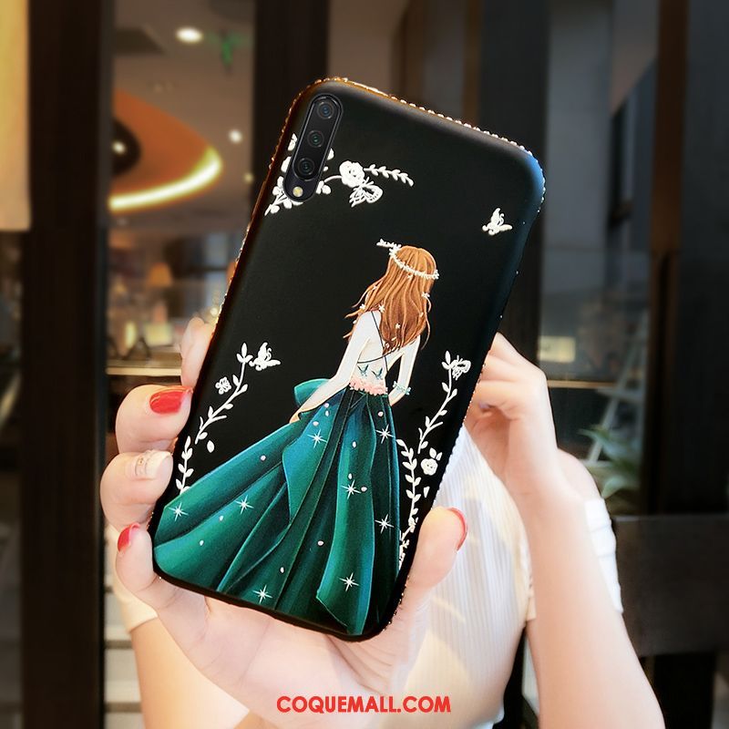 Étui Xiaomi Mi A3 Dessin Animé Rouge Incruster Strass, Coque Xiaomi Mi A3 Incassable Tout Compris Beige