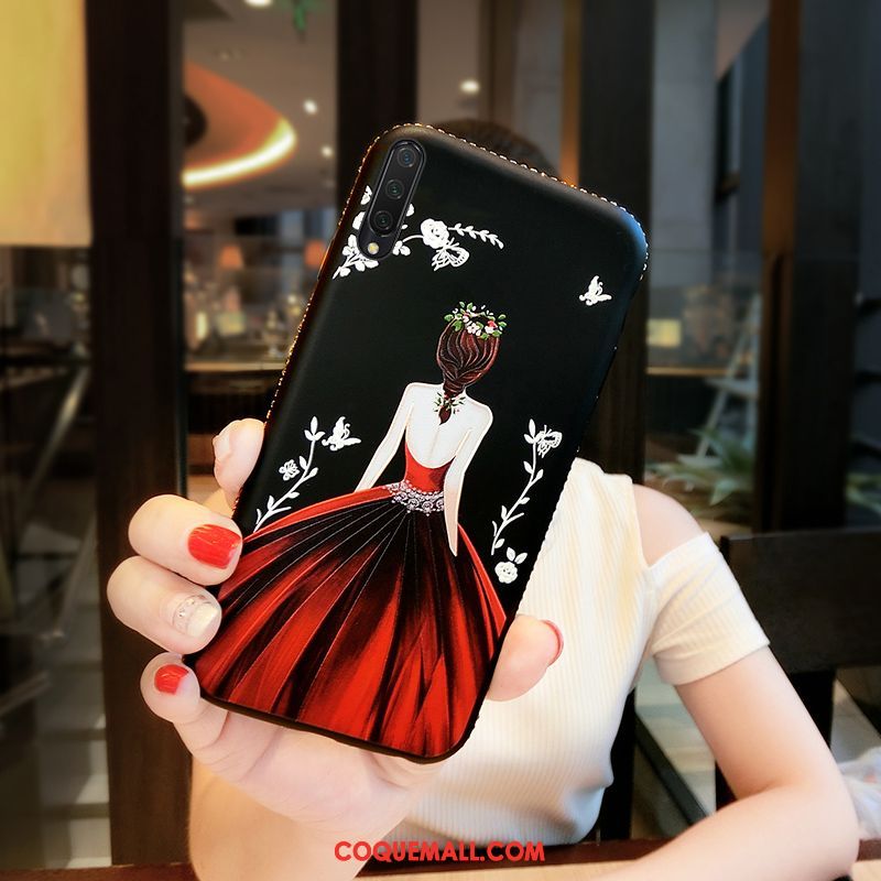 Étui Xiaomi Mi A3 Dessin Animé Rouge Incruster Strass, Coque Xiaomi Mi A3 Incassable Tout Compris Beige