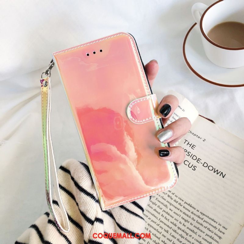 Étui Xiaomi Mi A3 Miroir Dégradé Rouge, Coque Xiaomi Mi A3 Petit Noir Beige