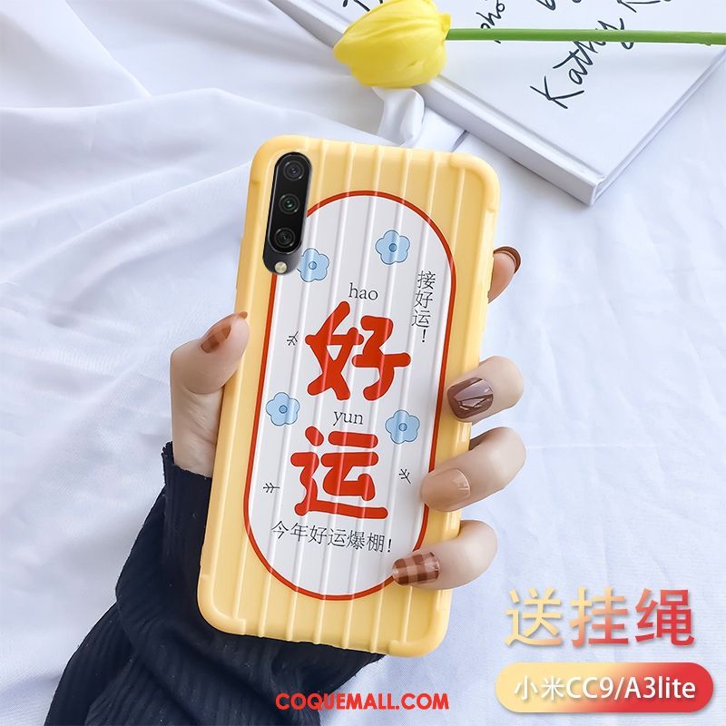 Étui Xiaomi Mi A3 Silicone Ornements Suspendus Amoureux, Coque Xiaomi Mi A3 Téléphone Portable Nouveau Beige